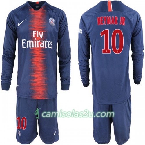 Camisolas de Futebol Paris Saint Germain Neymar JR 10 Criança Equipamento Principal 2018/19 Manga Comprida Camisolas de Futebol Paris Saint Germain Neymar JR 10 Criança Equipamento Principal 2018/19 Manga Comprida